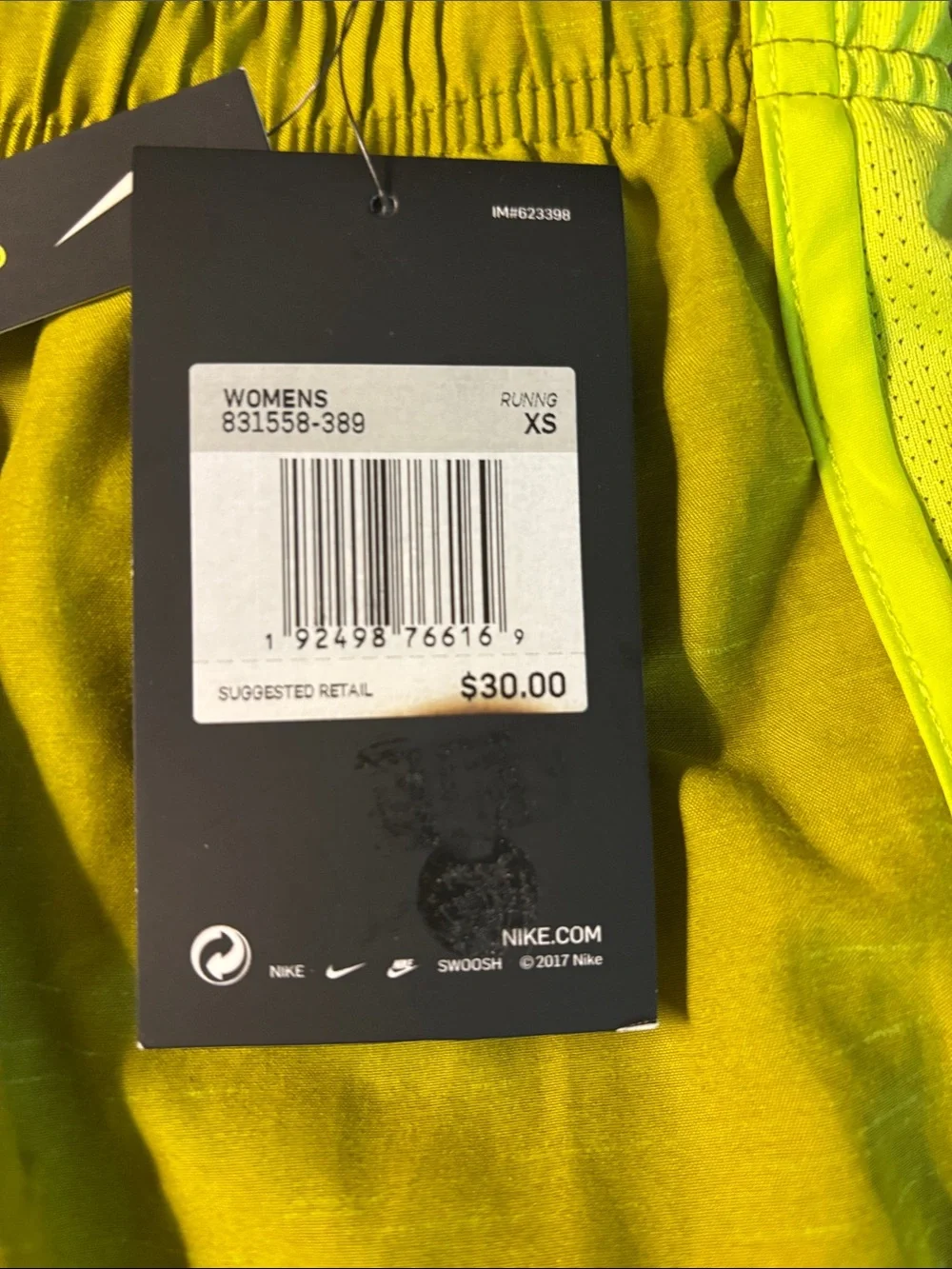 NWT Nike Women’s Running Shorts XS Neon Yellow/Greenish